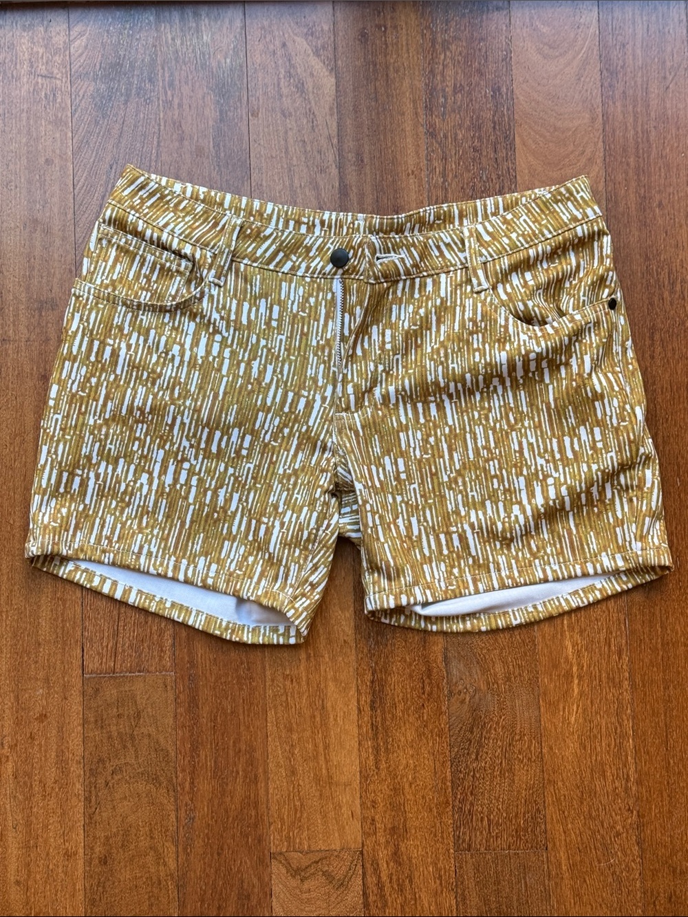 Men’s Ball Beachwear Mustard Patterned Casual Shorts